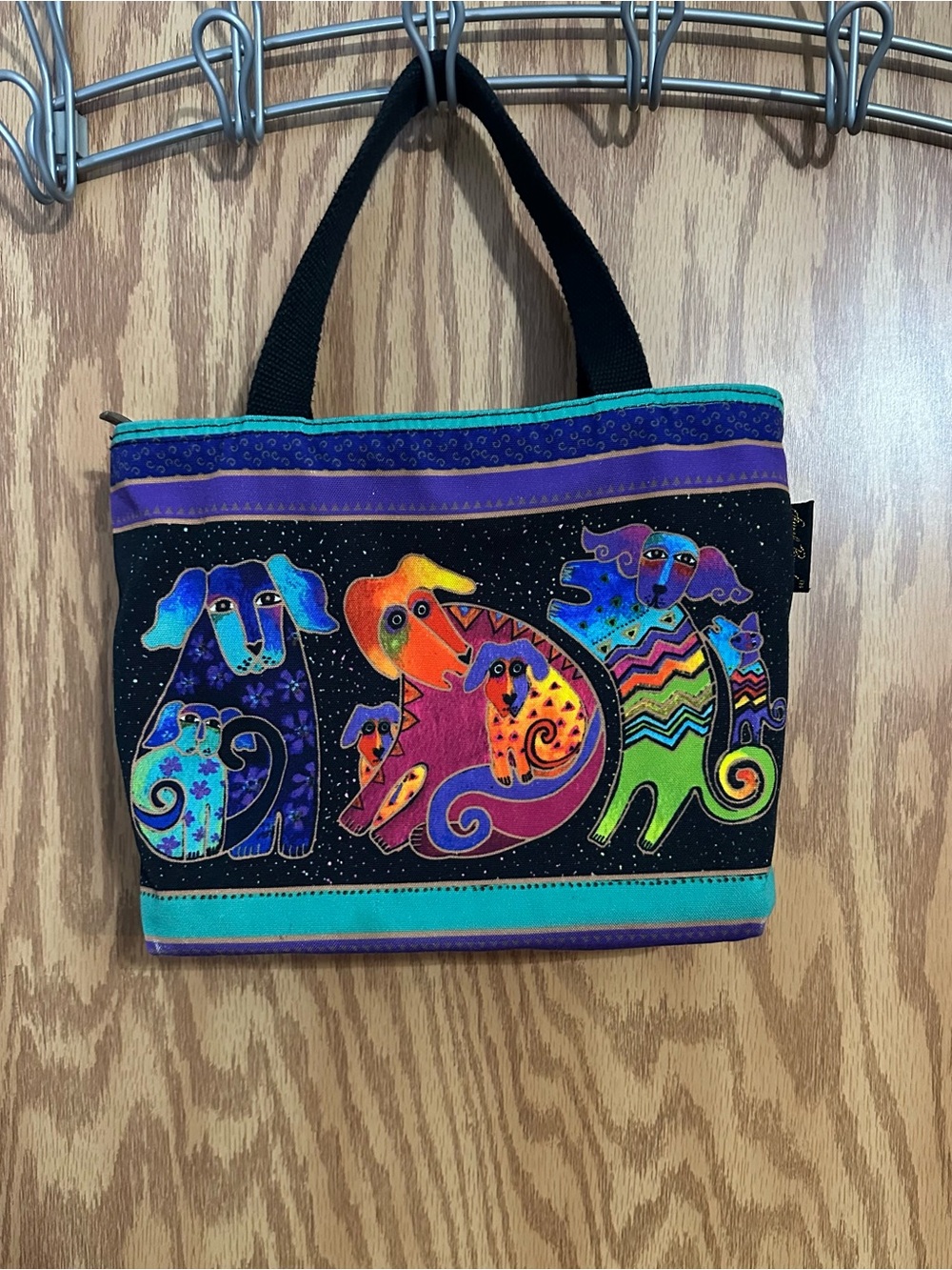 Laurel Burch Corful Dogs and Doggies Bag 12.75” X 9” X 4” - 6” Strap Drop